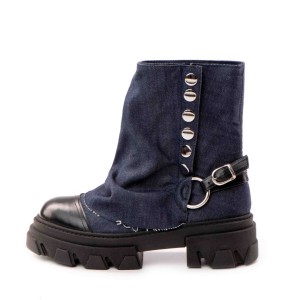 Bocanci Dama Supreme din material de Blug Blue