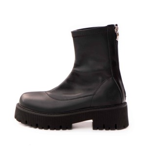 Bocanci Niomy din piele naturala neagra