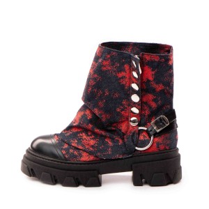 Bocanci Dama Supreme din material de Blug Red