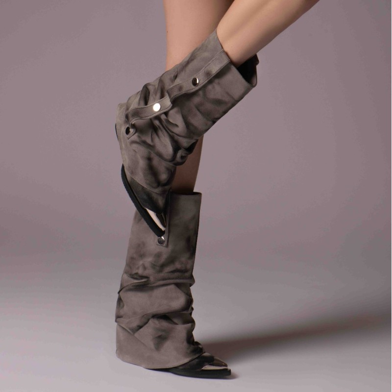 Ciocate piele intoarsa de dama Mini Myko Grey Ciocate piele intoarsa de dama Mini Myko Grey