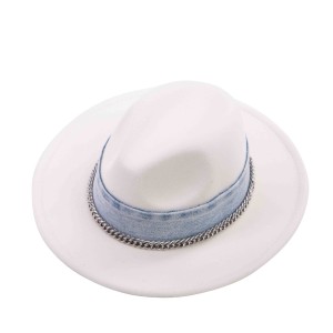 Palarie Alba Banda Denim