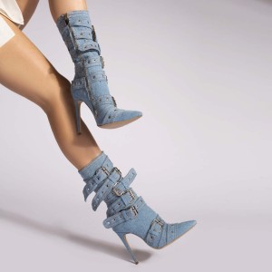 24h Botine Alora din material de Blug