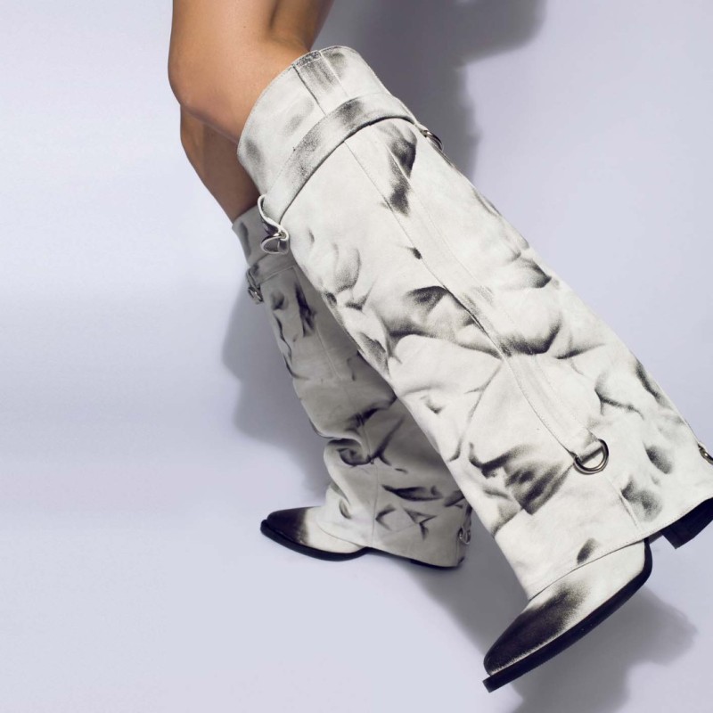 Ciocate piele intoarsa de dama Pocket White