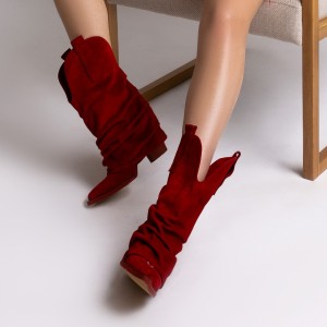 Ciocate piele intoarsa de dama Mini Myko Red