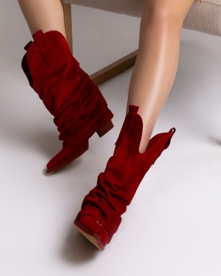 Ciocate piele intoarsa de dama Mini Myko Red