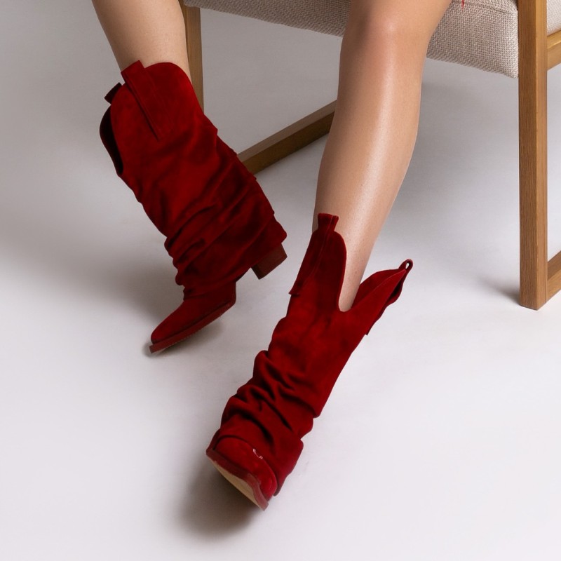 Ciocate piele intoarsa de dama Mini Myko Red