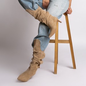 24h Botine dama Addinish Sand din piele naturala intoarsa