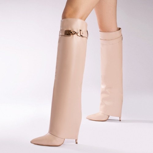 Cizme din Piele Karma Nude