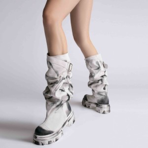 Bocanci piele naturala de dama fronsate Trisha White