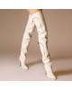 Cizme Lungi Pocket White din Piele