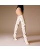 Cizme Lungi Pocket White din Piele