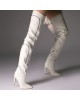 Cizme Lungi Pocket White din Piele