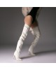 Cizme Lungi Pocket White din Piele