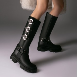 Bocanci Inalti Dama Ghadi din Piele