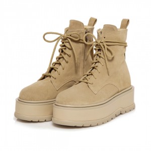 Bocanci Berrie nude piele naturala intoarsa