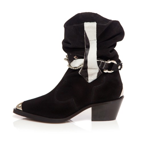 Ciocate / Botine Dama cu model fronsat Bellem Black