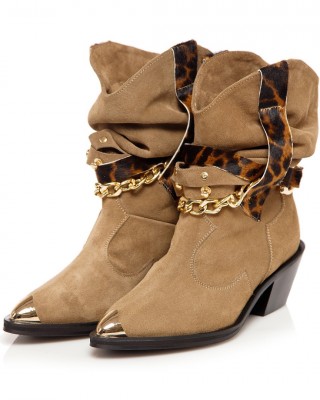 Ciocate / Botine Dama cu model fronsat Bellem Brown