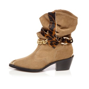 24h Ciocate / Botine Dama cu model fronsat Bellem Brown