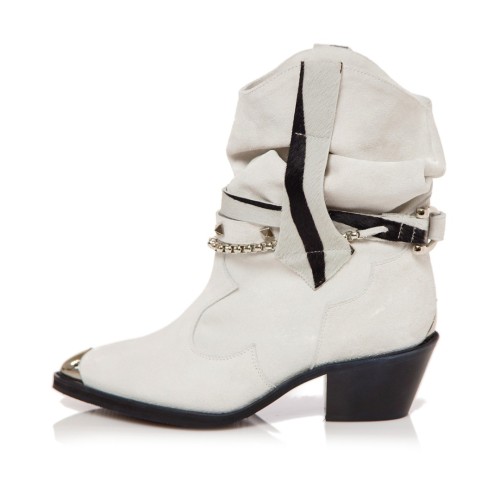 Ciocate / Botine Dama cu model fronsat Bellem White