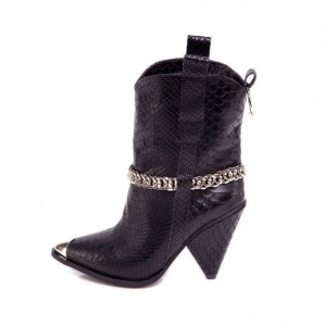 Ciocate / Botine Dama din piele cu imprimeu Crystal