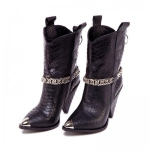 Ciocate / Botine Dama din piele cu imprimeu Crystal