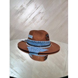 Palarie Maro cu Material de Blugi