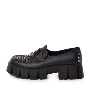 24h Pantofi Allen din piele naturala neagra